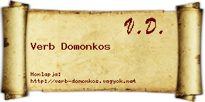Verb Domonkos névjegykártya